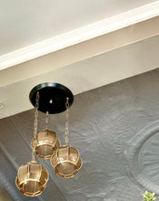 Load image into Gallery viewer, Retro Three Shade Smokey Glass and Brass Pendant