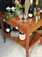 Load image into Gallery viewer, Vintage Two-Tier Drinks Trolley with Two Drawers