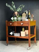 Load image into Gallery viewer, Vintage Two-Tier Drinks Trolley with Two Drawers