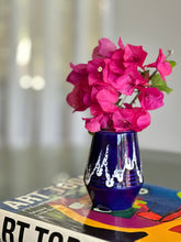 Load image into Gallery viewer, Small Navy & White Vase 635 10