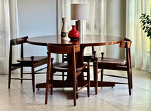 Load image into Gallery viewer, Mid-Century Imbuia Dining Set | 4 Chairs & Round Table