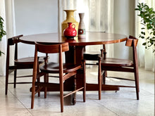 Load image into Gallery viewer, Mid-Century Imbuia Dining Set | 4 Chairs & Round Table