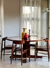 Load image into Gallery viewer, Mid-Century Imbuia Dining Set | 4 Chairs & Round Table