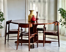 Load image into Gallery viewer, Mid-Century Imbuia Dining Set | 4 Chairs & Round Table