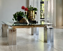 Load image into Gallery viewer, Mid-Century Chrome & Brass Coffee Table