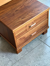 Load image into Gallery viewer, MCM Headboard With Pedestals in Walnut