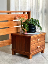 Load image into Gallery viewer, MCM Headboard With Pedestals in Walnut