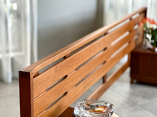 Load image into Gallery viewer, MCM Headboard With Pedestals in Walnut