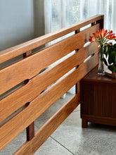 Load image into Gallery viewer, MCM Headboard With Pedestals in Walnut