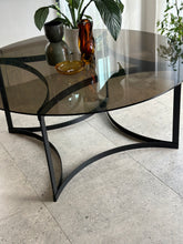 Load image into Gallery viewer, Round Smoked Glass & Black Steel Base, Dining Table