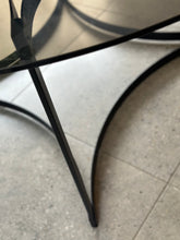 Load image into Gallery viewer, Round Smoked Glass & Black Steel Base, Dining Table