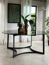 Load image into Gallery viewer, Round Smoked Glass & Black Steel Base, Dining Table