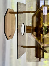 Load image into Gallery viewer, Retro Brass and Glass Panelled Ceiling Pendant