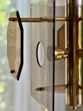 Load image into Gallery viewer, Retro Brass and Glass Panelled Ceiling Pendant