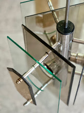 Load image into Gallery viewer, Retro Chrome and Glass Panelled Ceiling Pendant