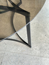 Load image into Gallery viewer, Round Smoked Glass & Black Steel Base, Dining Table