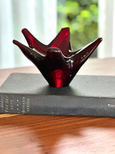 Load image into Gallery viewer, Murano Style Glass - Deep Red Trinket Bowl