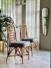 Load image into Gallery viewer, Pair of Vintage Bamboo Side Chairs