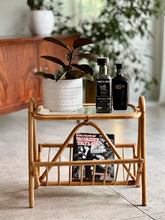 Load image into Gallery viewer, Cane Side Table with Magazine Rack