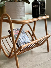 Load image into Gallery viewer, Cane Side Table with Magazine Rack