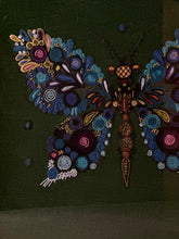 Load image into Gallery viewer, Vintage Butterfly Embroidery | Framed Textile Artwork