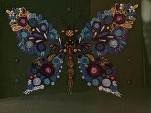 Load image into Gallery viewer, Vintage Butterfly Embroidery | Framed Textile Artwork