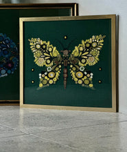 Load image into Gallery viewer, Vintage Butterfly Embroidery | Framed Textile Artwork