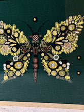 Load image into Gallery viewer, Vintage Butterfly Embroidery | Framed Textile Artwork