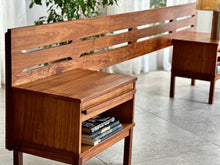 Load image into Gallery viewer, Retro Kiaat Headboard & Pedestals