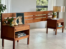 Load image into Gallery viewer, Retro Kiaat Headboard & Pedestals