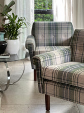 Load image into Gallery viewer, Pair of Fully Upholstered Retro Occasional Armchairs