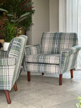 Load image into Gallery viewer, Pair of Fully Upholstered Retro Occasional Armchairs
