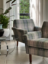 Load image into Gallery viewer, Pair of Fully Upholstered Retro Occasional Armchairs
