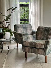 Load image into Gallery viewer, Pair of Fully Upholstered Retro Occasional Armchairs