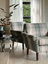 Load image into Gallery viewer, Pair of Fully Upholstered Retro Occasional Armchairs