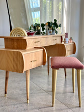 Load image into Gallery viewer, Retro Maple-Wood Dressing Table & Stool
