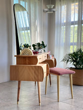 Load image into Gallery viewer, Retro Maple-Wood Dressing Table & Stool