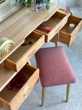Load image into Gallery viewer, Retro Maple-Wood Dressing Table & Stool