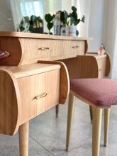 Load image into Gallery viewer, Retro Maple-Wood Dressing Table & Stool