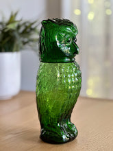 Load image into Gallery viewer, Green Glass Owl Decanter