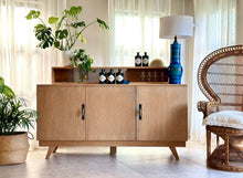 Load image into Gallery viewer, Retro Oak Sideboard with additional Top storage