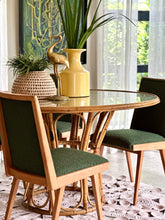 Load image into Gallery viewer, Vintage Cane and Wicker Round Dining Table
