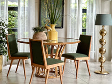 Load image into Gallery viewer, Vintage Cane and Wicker Round Dining Table