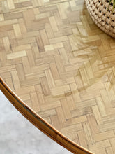 Load image into Gallery viewer, Vintage Cane and Wicker Round Dining Table