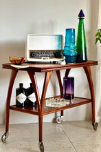 Load image into Gallery viewer, Vintage Two-Tier Drinks Trolley With Wishbone Legs