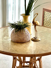 Load image into Gallery viewer, Vintage Cane and Wicker Round Dining Table