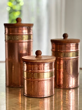 Load image into Gallery viewer, Set of Three Vintage Copper & Brass Containers