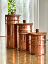 Load image into Gallery viewer, Set of Three Vintage Copper & Brass Containers