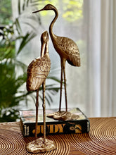 Load image into Gallery viewer, A Pair Of Brass Crane Figurines