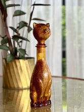 Load image into Gallery viewer, Vintage Amber Empoli Cat Glass Decanter